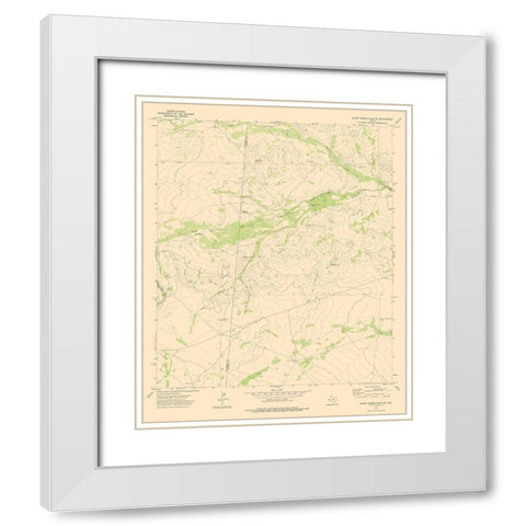 Burnt Spring Hills Texas Quad - USGS 1973 White Modern Wood Framed Art Print with Double Matting by USGS