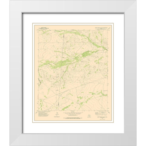 Burnt Spring Hills Texas Quad - USGS 1973 White Modern Wood Framed Art Print with Double Matting by USGS