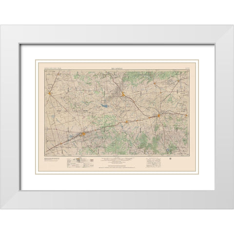 Big Spring Texas Quad - USGS 1954 White Modern Wood Framed Art Print with Double Matting by USGS