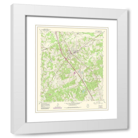 Buffalo Texas Quad - USGS 1965 White Modern Wood Framed Art Print with Double Matting by USGS