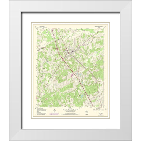 Buffalo Texas Quad - USGS 1965 White Modern Wood Framed Art Print with Double Matting by USGS