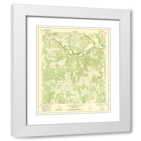 Burkett Texas Quad - USGS 1960 White Modern Wood Framed Art Print with Double Matting by USGS