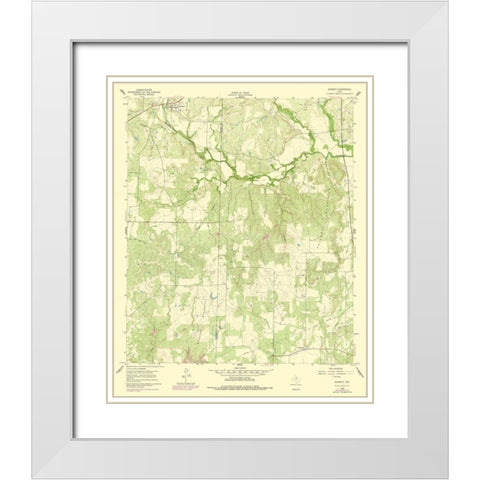 Burkett Texas Quad - USGS 1960 White Modern Wood Framed Art Print with Double Matting by USGS