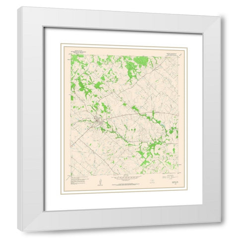 Burton Texas Quad - USGS 1958 White Modern Wood Framed Art Print with Double Matting by USGS