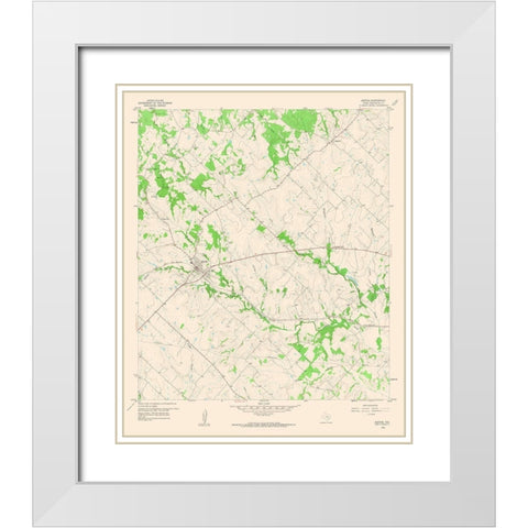 Burton Texas Quad - USGS 1958 White Modern Wood Framed Art Print with Double Matting by USGS