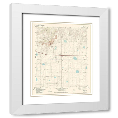 Bushland Texas Quad - USGS 1984 White Modern Wood Framed Art Print with Double Matting by USGS