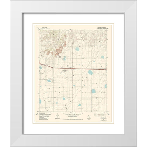 Bushland Texas Quad - USGS 1984 White Modern Wood Framed Art Print with Double Matting by USGS