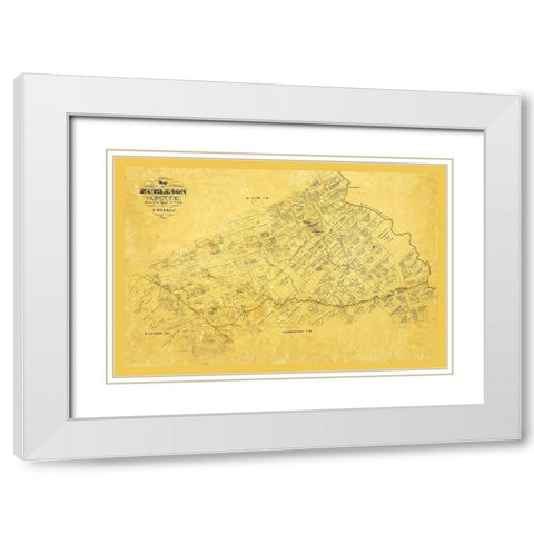 Burleson County Texas - Martin 1856 White Modern Wood Framed Art Print with Double Matting by Martin