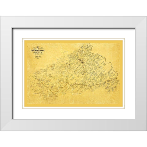 Burleson County Texas - Martin 1856 White Modern Wood Framed Art Print with Double Matting by Martin