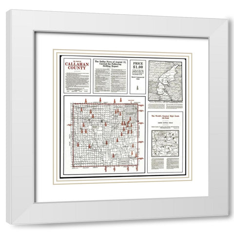 Callahan Texas Oil - 1919 White Modern Wood Framed Art Print with Double Matting by Unknown