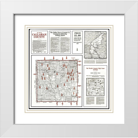 Callahan Texas Oil - 1919 White Modern Wood Framed Art Print with Double Matting by Unknown