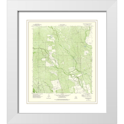 Chacon Creek SE Texas Quad - USGS 1974 White Modern Wood Framed Art Print with Double Matting by USGS