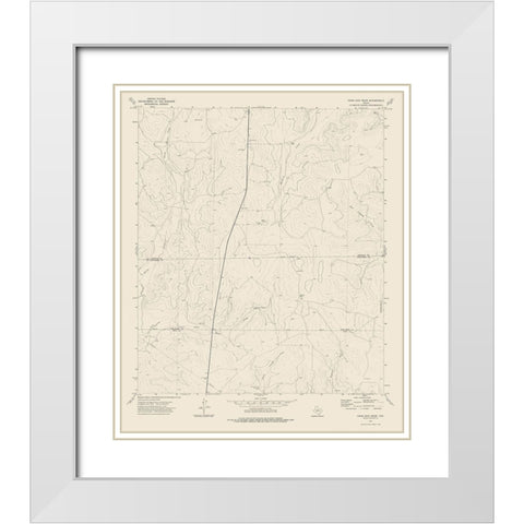 Coon Dive Draw Texas Quad - USGS 1973 White Modern Wood Framed Art Print with Double Matting by USGS