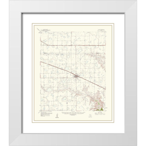 Claude Texas Quad - USGS 1961 White Modern Wood Framed Art Print with Double Matting by USGS