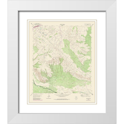 China Lake Texas Quad - USGS 1981- 23 x 28.23 White Modern Wood Framed Art Print with Double Matting by USGS