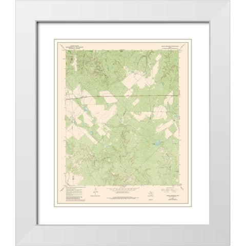 Cedar Mountain Texas Quad - USGS 1981 White Modern Wood Framed Art Print with Double Matting by USGS