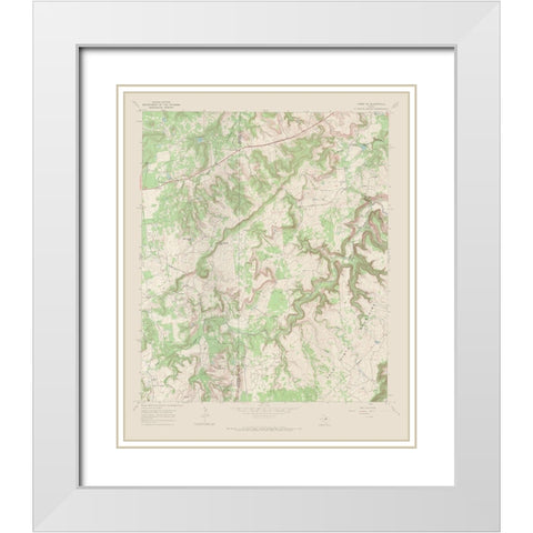 Caddo NE Texas Quad - USGS 1967 White Modern Wood Framed Art Print with Double Matting by USGS