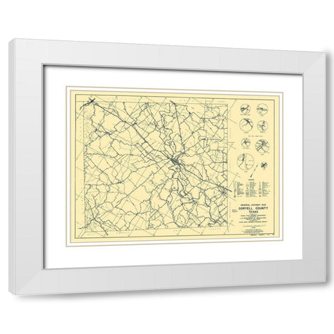 Coryell Texas Highway - Highway Dept 1936 White Modern Wood Framed Art Print with Double Matting by Highway Dept
