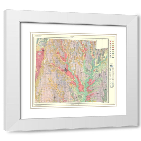 Collin Texas Soil - Knight 1930 White Modern Wood Framed Art Print with Double Matting by Knight