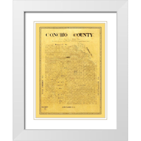 Concho County Texas - Groos 1895 White Modern Wood Framed Art Print with Double Matting by Groos