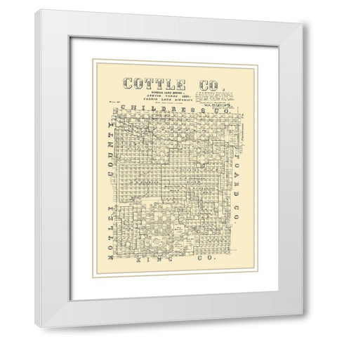 Cottle County Texas - McGaughey 1891 White Modern Wood Framed Art Print with Double Matting by McGaughey