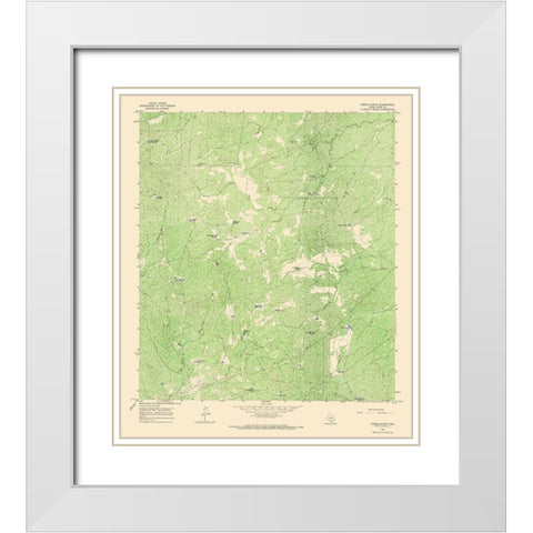 Cibolo Ranch Texas Quad - USGS 1965 White Modern Wood Framed Art Print with Double Matting by USGS
