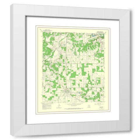 Carbon Texas Quad - USGS 1966 White Modern Wood Framed Art Print with Double Matting by USGS
