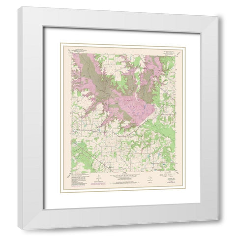 Calvary Texas Quad - USGS 1959 White Modern Wood Framed Art Print with Double Matting by USGS