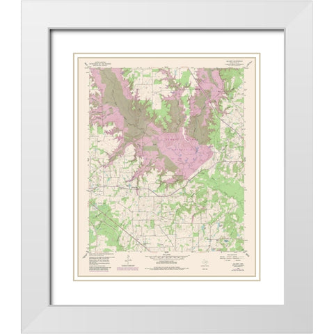 Calvary Texas Quad - USGS 1959 White Modern Wood Framed Art Print with Double Matting by USGS