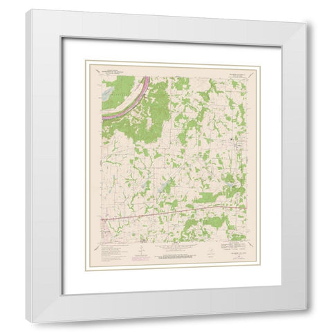 Callisburg Texas Quad - USGS 1960 White Modern Wood Framed Art Print with Double Matting by USGS