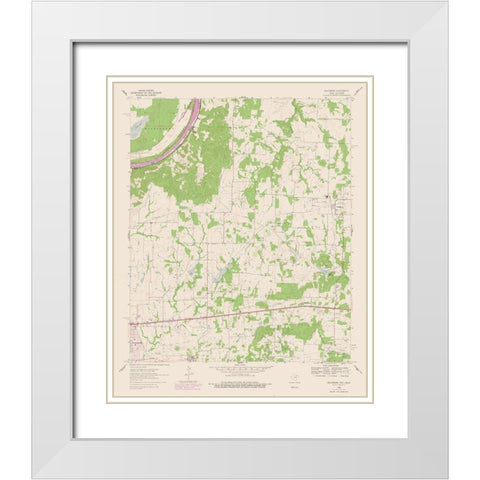 Callisburg Texas Quad - USGS 1960 White Modern Wood Framed Art Print with Double Matting by USGS