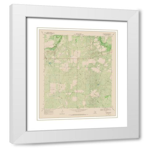 Calliham Texas Quad - USGS 1967 White Modern Wood Framed Art Print with Double Matting by USGS