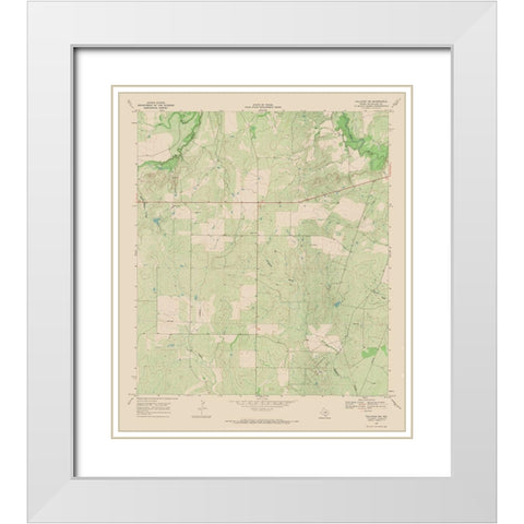 Calliham Texas Quad - USGS 1967 White Modern Wood Framed Art Print with Double Matting by USGS