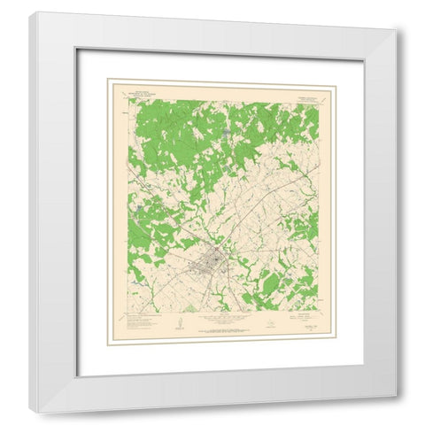 Caldwell Texas Quad - USGS 1961 White Modern Wood Framed Art Print with Double Matting by USGS