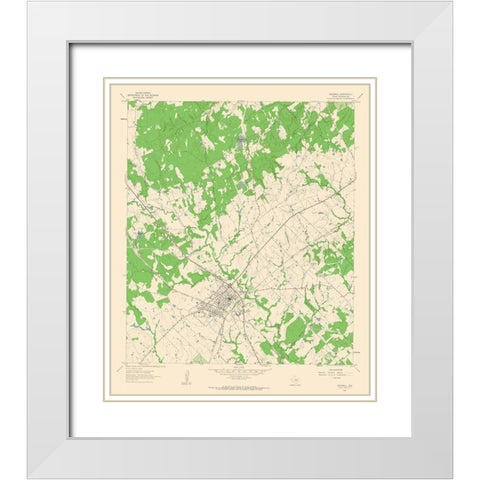 Caldwell Texas Quad - USGS 1961 White Modern Wood Framed Art Print with Double Matting by USGS