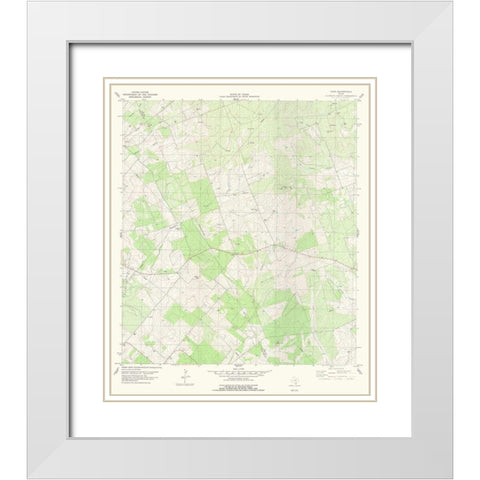 Cadiz Texas Quad - USGS 1979 White Modern Wood Framed Art Print with Double Matting by USGS