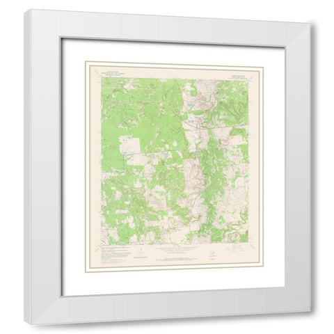 Caddo Texas Quad - USGS 1967 White Modern Wood Framed Art Print with Double Matting by USGS