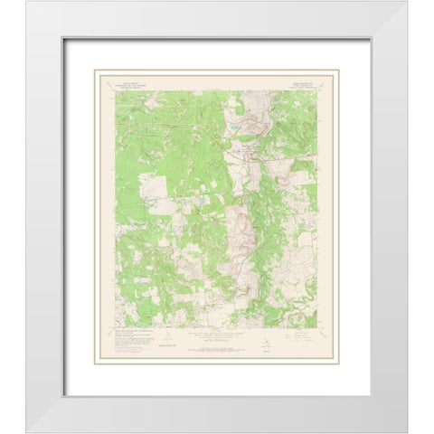 Caddo Texas Quad - USGS 1967 White Modern Wood Framed Art Print with Double Matting by USGS