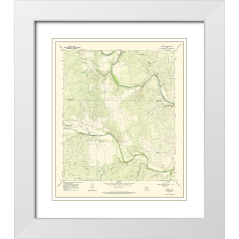 Concho Texas Quad - USGS 1967 White Modern Wood Framed Art Print with Double Matting by USGS
