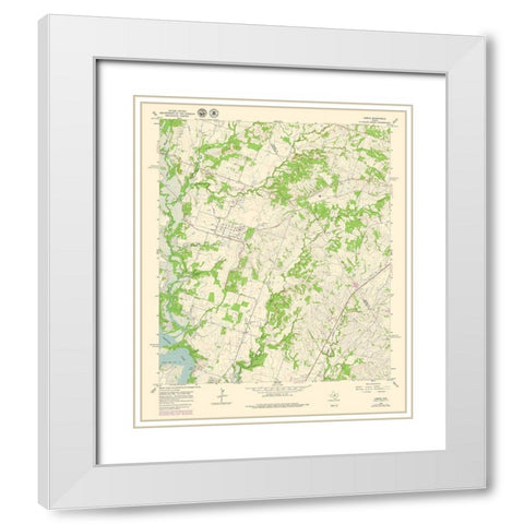 Comyn Texas Quad - USGS 1965 White Modern Wood Framed Art Print with Double Matting by USGS