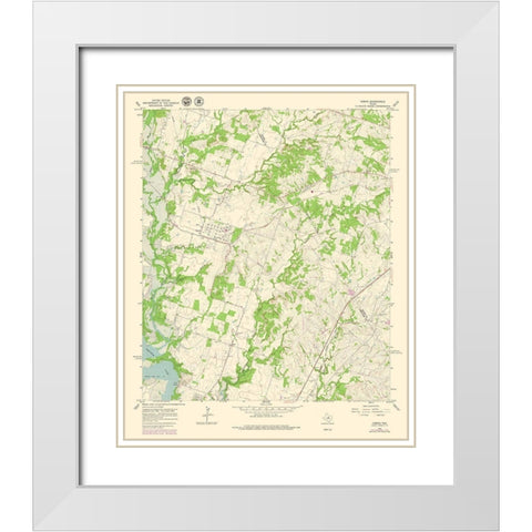 Comyn Texas Quad - USGS 1965 White Modern Wood Framed Art Print with Double Matting by USGS