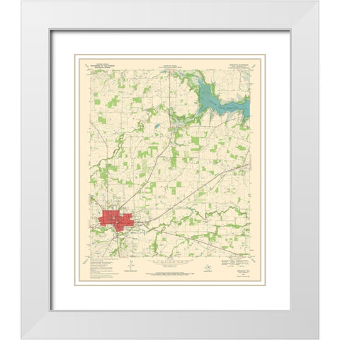 Comanche Texas Quad - USGS 1969 White Modern Wood Framed Art Print with Double Matting by USGS