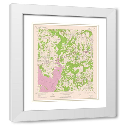 Chandler Texas Quad - USGS 1966 White Modern Wood Framed Art Print with Double Matting by USGS