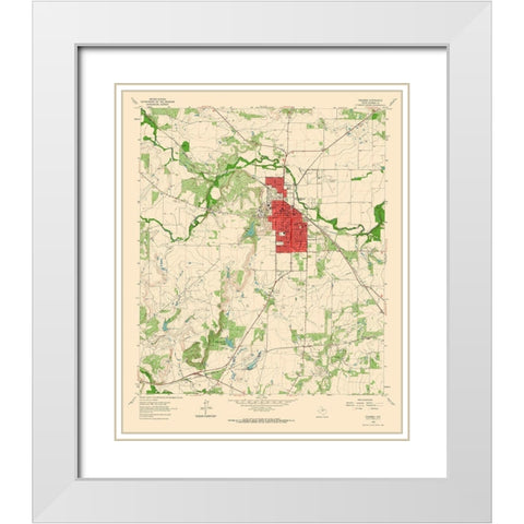 Coleman Texas Quad - USGS 1963 White Modern Wood Framed Art Print with Double Matting by USGS