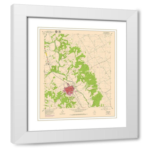 Clifton Texas Quad - USGS 1955 White Modern Wood Framed Art Print with Double Matting by USGS