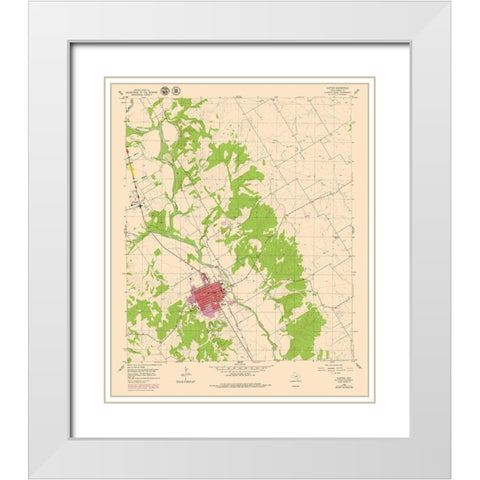Clifton Texas Quad - USGS 1955 White Modern Wood Framed Art Print with Double Matting by USGS