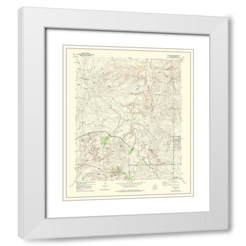Cliffside Texas Quad - USGS 1973 White Modern Wood Framed Art Print with Double Matting by USGS
