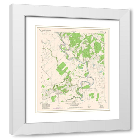 Clay Texas Quad - USGS 1980 White Modern Wood Framed Art Print with Double Matting by USGS