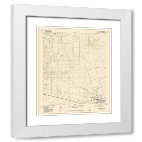 Chillicothe Texas Quad - USGS 1984 White Modern Wood Framed Art Print with Double Matting by USGS