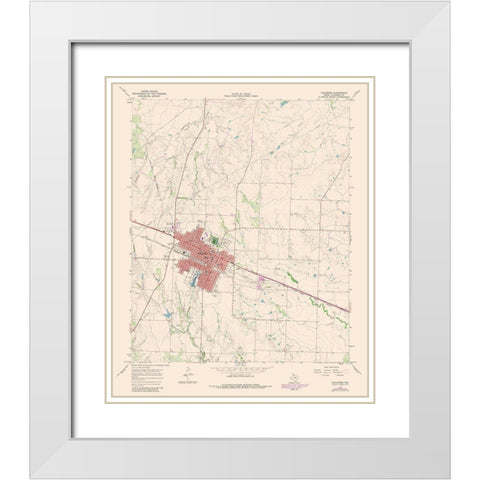 Childress Texas Quad - USGS 1981 White Modern Wood Framed Art Print with Double Matting by USGS